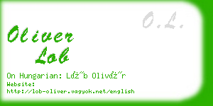 oliver lob business card
